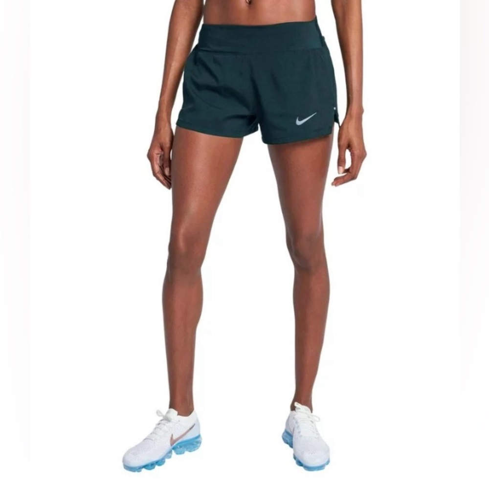 NIKE Women's Eclipse 3' Running Shorts Jungle Green |Size Small